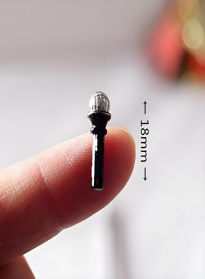 Kryoflare 1/12 Scale Dollhouse Miniature Metal Microphone Stand, Adjustable Studio Recording Equipment for Music Room, Realistic Miniature Decor Accessories, Doll House Accessories and Furniture - Image 4